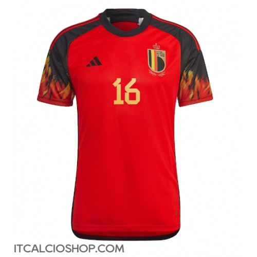 Belgio Thorgan Hazard #16 Prima Maglia Mondiali 2022 Manica Corta